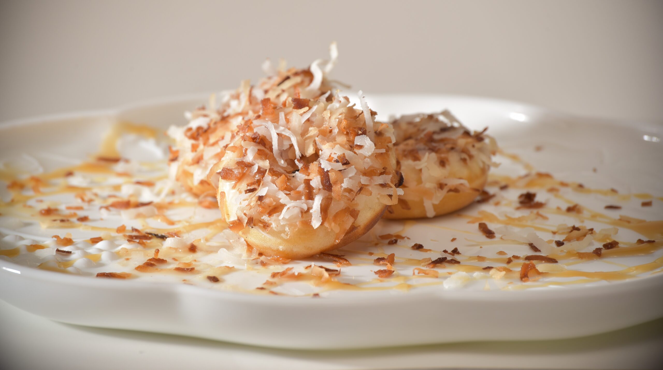 Toasted Coconut Caramel mini donuts