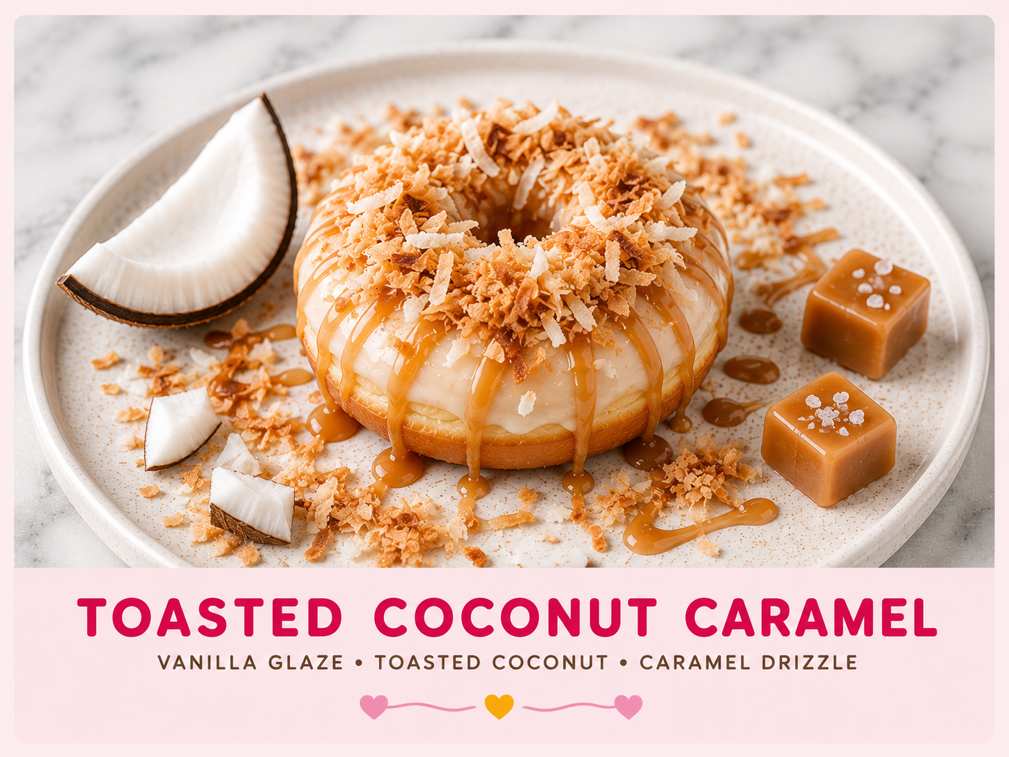 Toasted Coconut Caramel mini donut